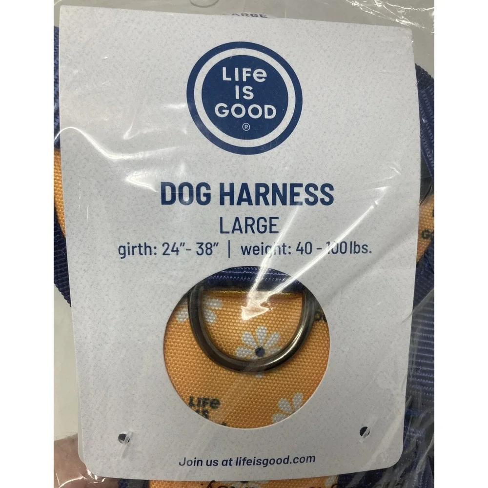 Life is Good Floral Daisy Pattern‎ Dog Harness Size LARGE 40-100 lbs NWT   🌼